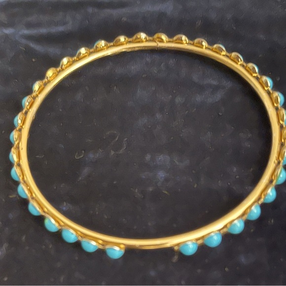 🔥LAST CHANCE🔥 Costume. 11 turquoise, rhinestone, & dark gold colored 9” bangles. - Picture 4 of 5